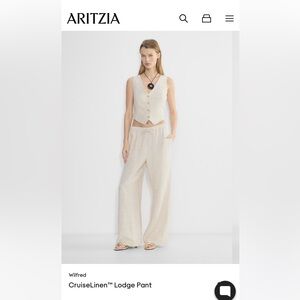 NWT Aritzia Wilfred CruiseLinen Lodge Pant